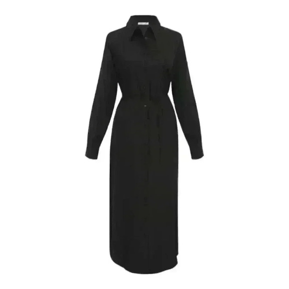 Gold Hawk Green Silk LA Loose Shirt One Pocket Convertible Dress Black Small. - Picture 1 of 9